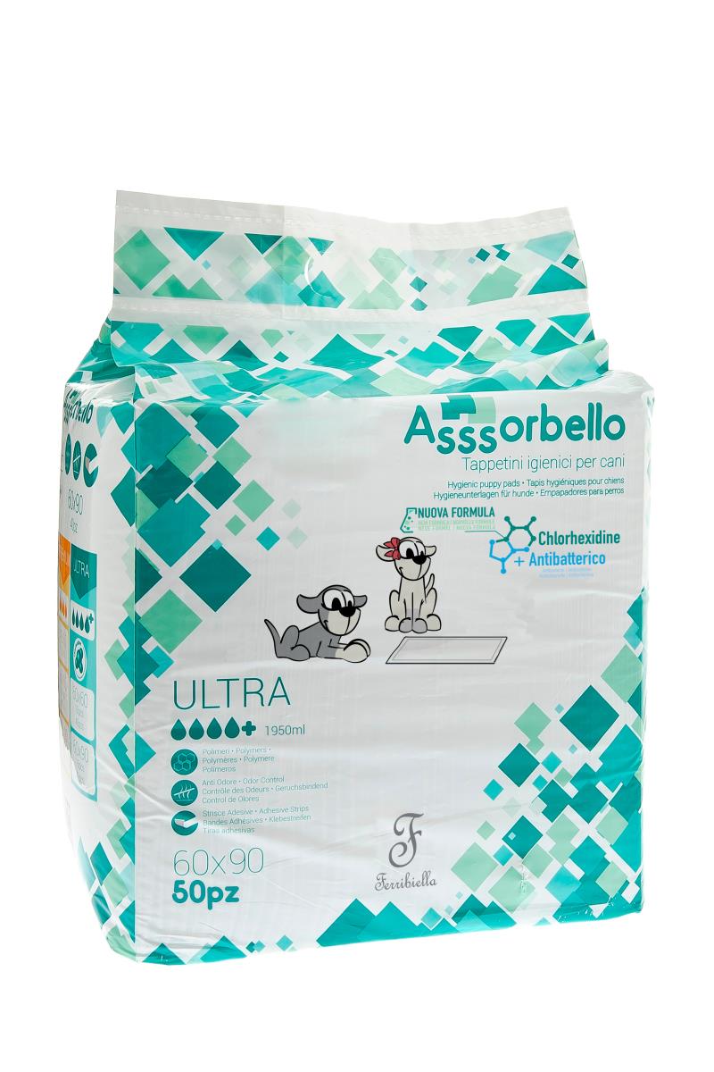 Ferribiella Assorbello Clorexidina Ultra+ Tappetini Igienici Per Cani 60x90 50pz