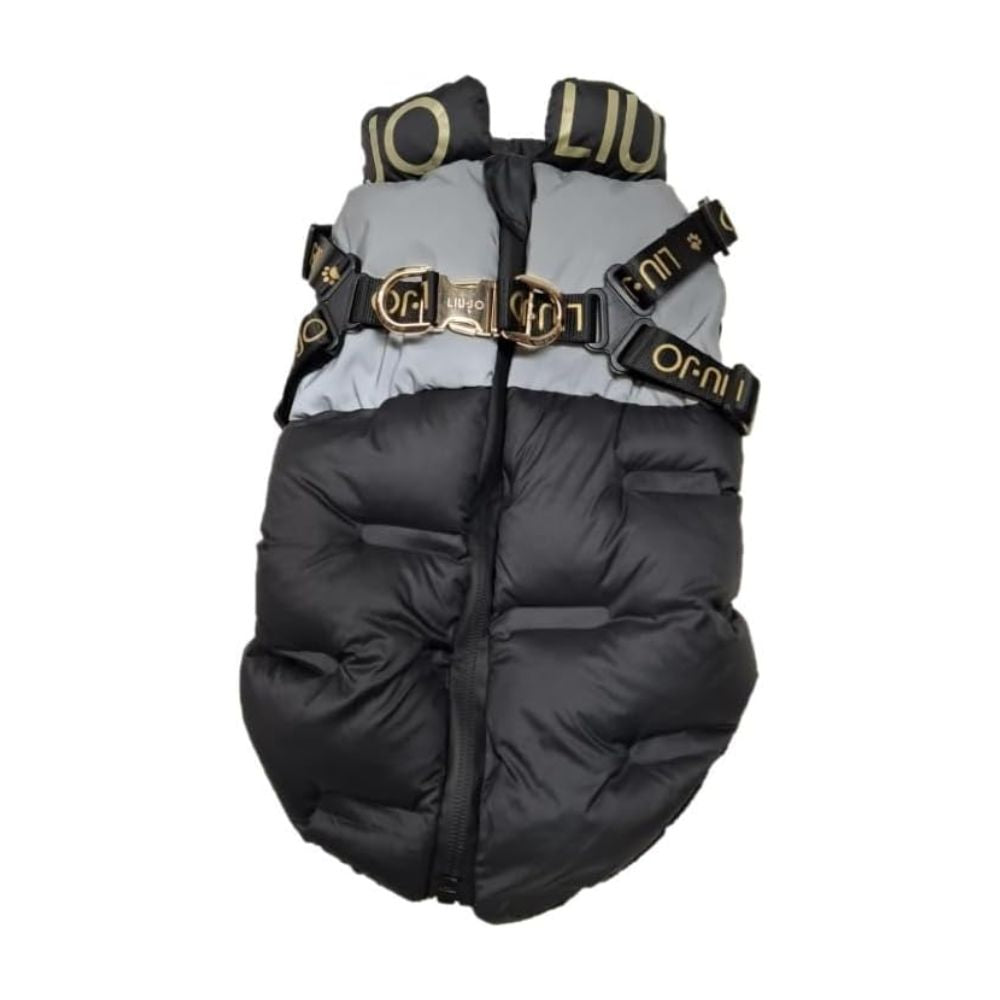 Liu Jo Piumino con Pettorina Integrata Colore Nero per Cani TG.XS 23/26cm