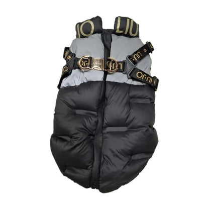 Liu Jo Piumino con Pettorina Integrata Colore Nero per Cani TG.XS 23/26cm