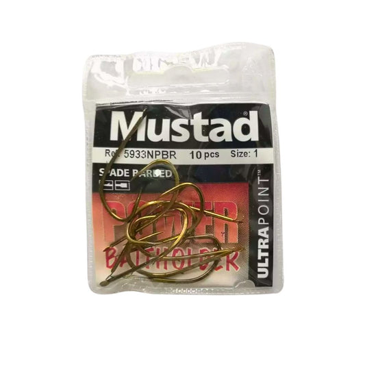 Mustad Baitholder 5933NPBR Taglia 1 10Pezzi Ami per la Pesca