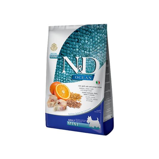 Farmina N&D Ocean Ancestral Merluzzo Arancia 800g Crocchette Cani Mini Adult