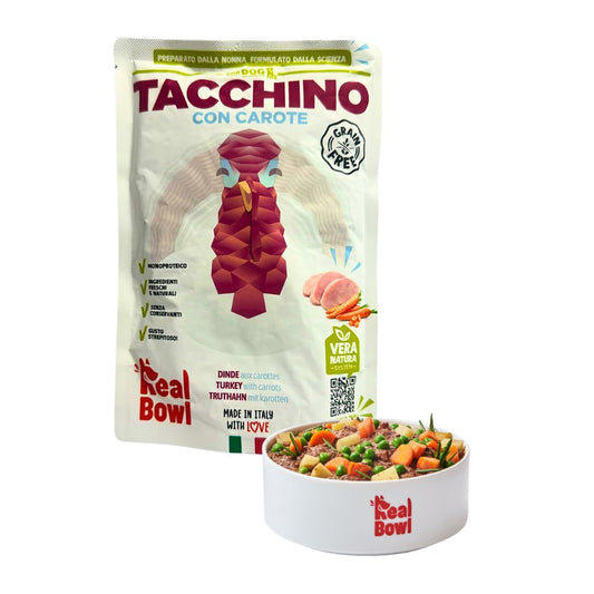 Real Bowl Pappa fresca Tacchino e Carote 150g Bustina Cani