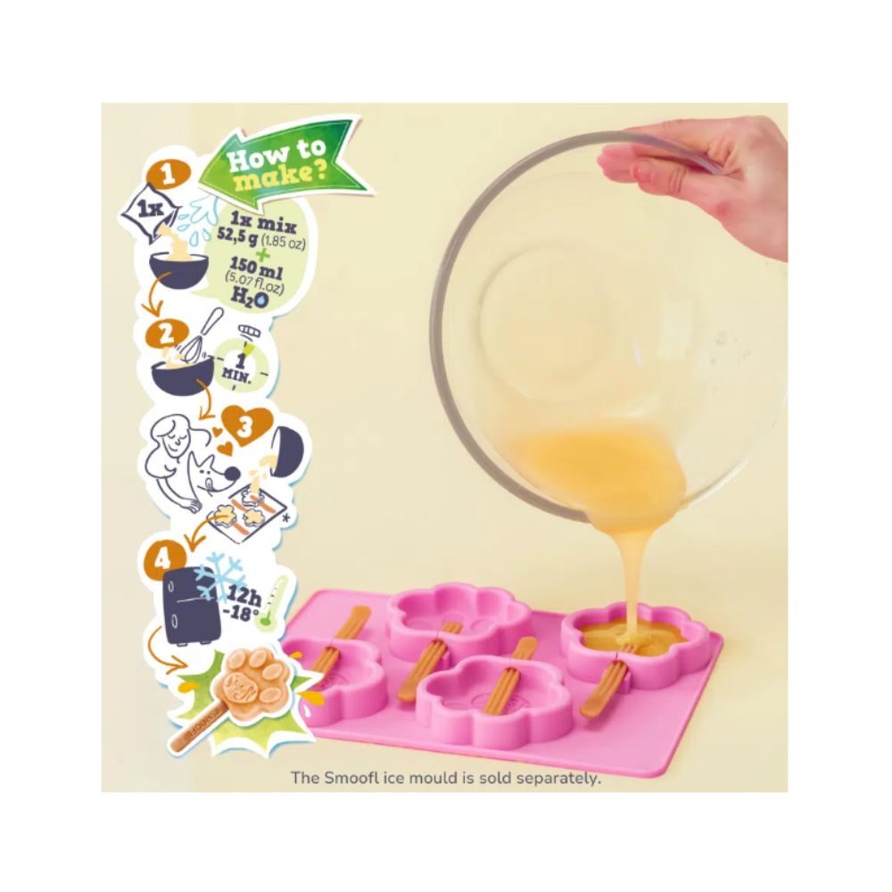 Smoofl Dog Ice Banana Miscela per Gelato Cani Gusto Burro d'Arachidi Snack Cani