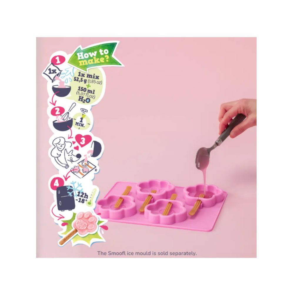 Smoofl Dog Ice Strawberry Miscela per Gelato Cani Gusto Fragola Snack Cani