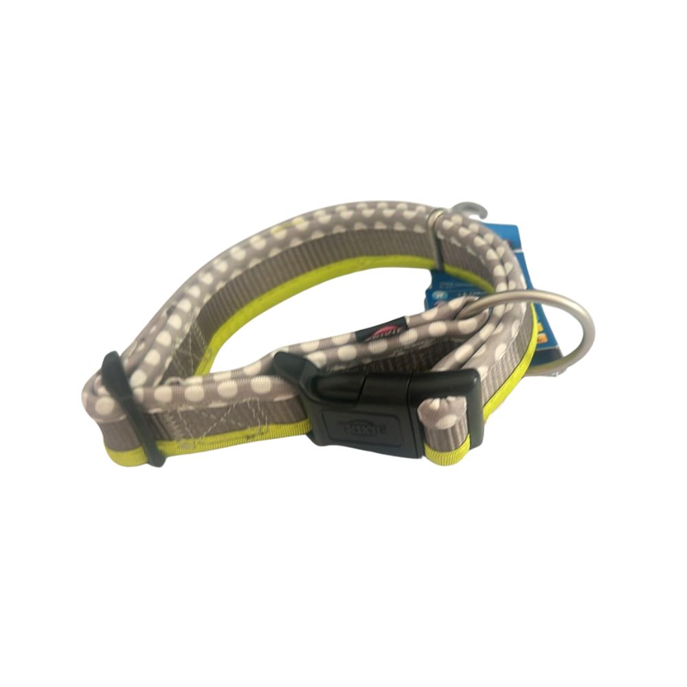 Trixie Collare Freshline Spot Lime/Grigio Pois L-XL 40-65cm/25mm