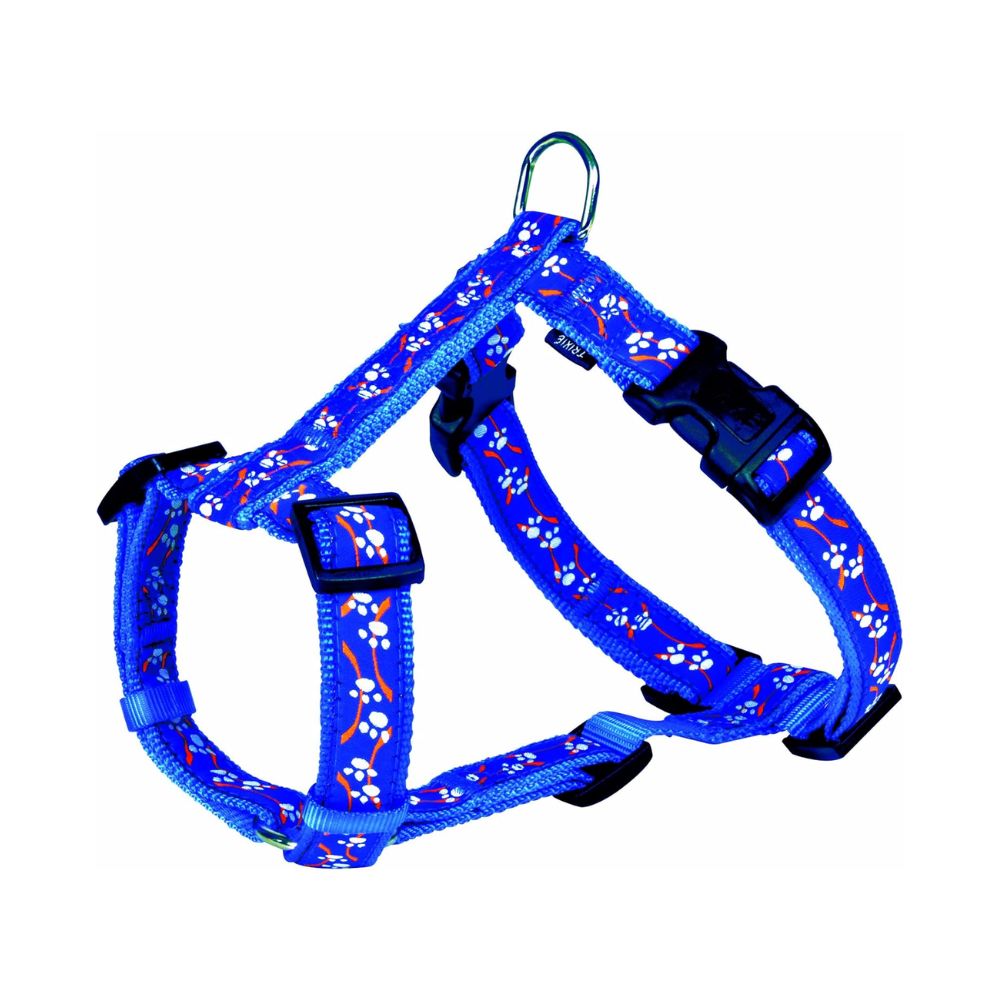 Trixie Pettorina Modern Art Paws Blu L-XL 75-100cm/25mm