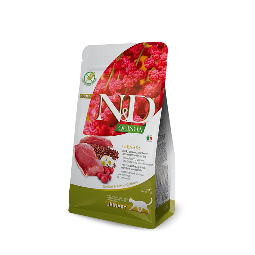 Farmina N&D Quinoa Urinary Con Anatra 1,5Kg Crocchette Gatti Adulti