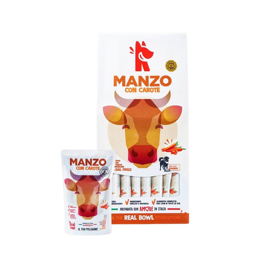 Real Bowl Pappa fresca Manzo e Carote 14x150g Bustine Cani