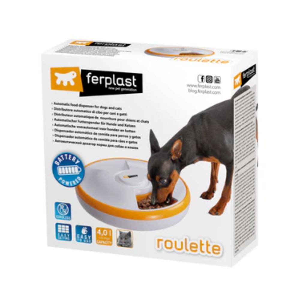 Ferplast ROULETTE Distributore Automatico Cibo per Gatti e Cani