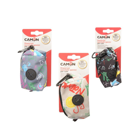 Camon Dispenser Porta Sacchetti Igienici Urban Style per Cani Colori Assortiti