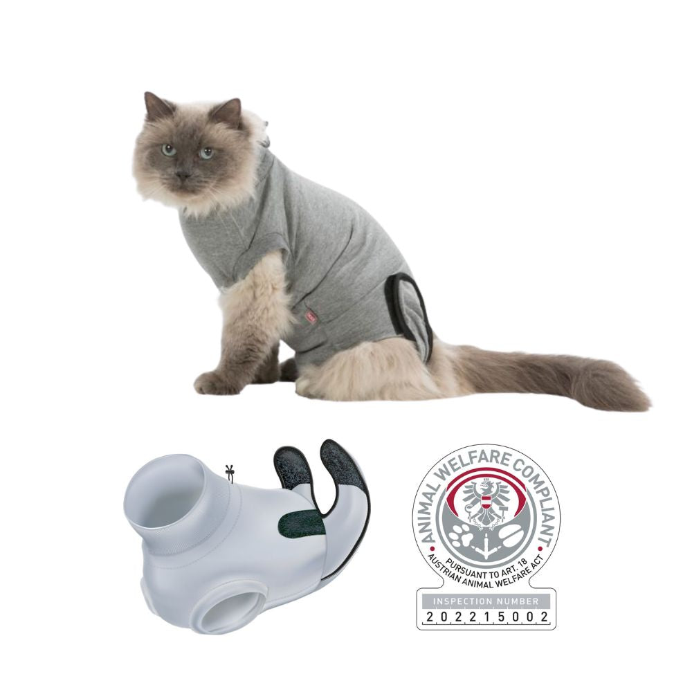 Trixie Body Protettivo per Gatti Grigio Mis. S-M 32-36cm